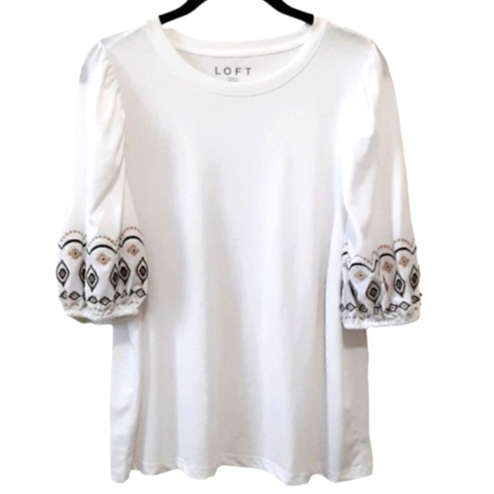 EC LOFT SHORT SLEEVE PEASANT TOP SZ. XSP